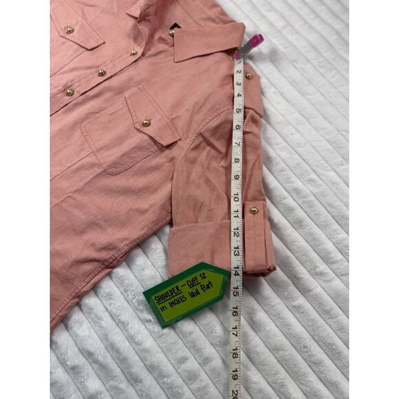 Talbots Pullover Shirt w/ Pearl Snap Button Pockets & Folded Sleeve Women's M - Picture 5 of 12